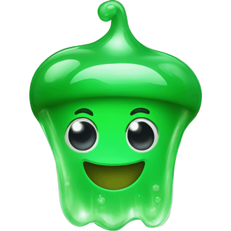 green happy jelly emoji