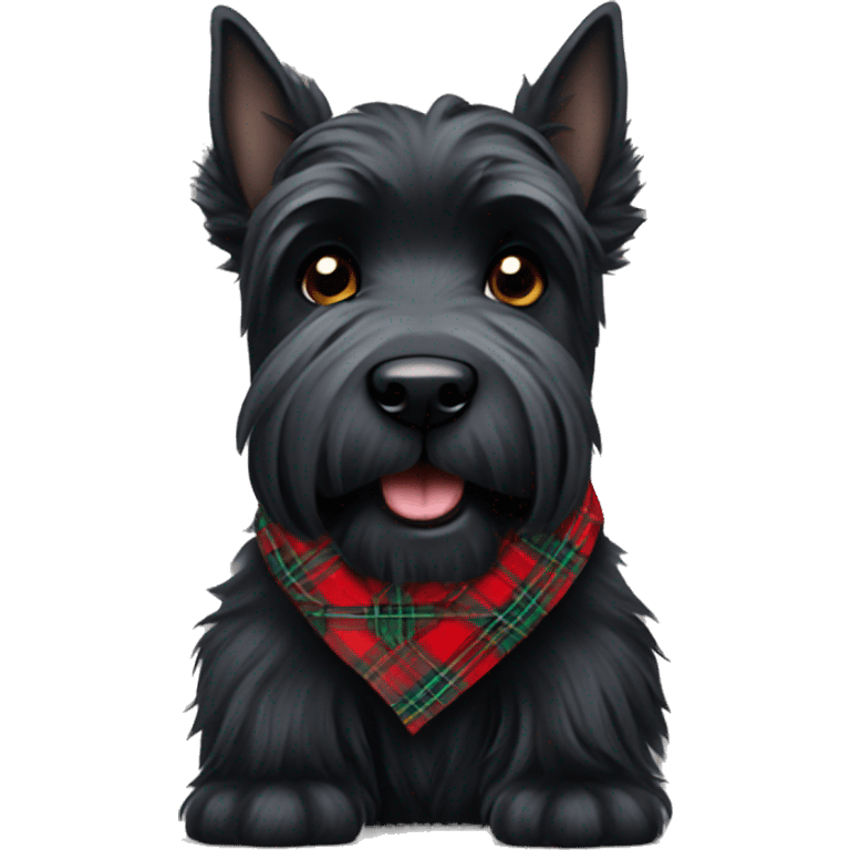 Black scottish terrier wearing tartan  emoji