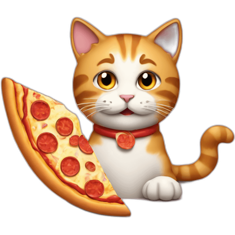 cat eats pizza emoji