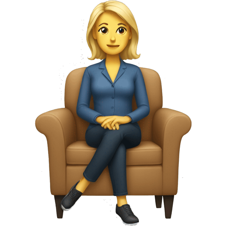 white woman sitting down on a chair emoji