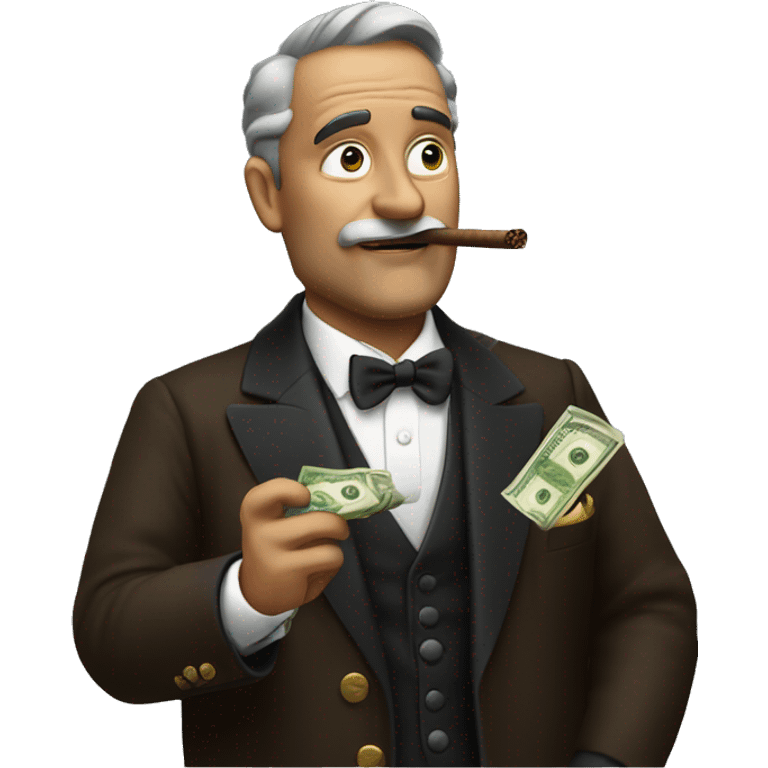 rich man with money smoking cigar emoji