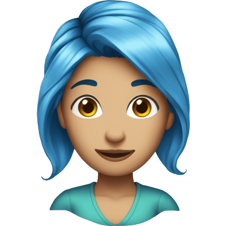 create an emoji of a pixie with blue hair in a ponytail emoji