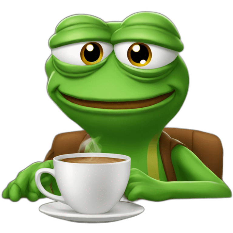 pepe with a coffee emoji