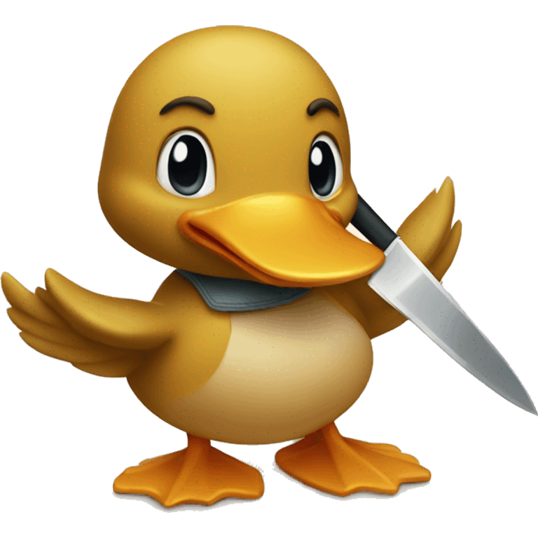 cute duck with knife emoji