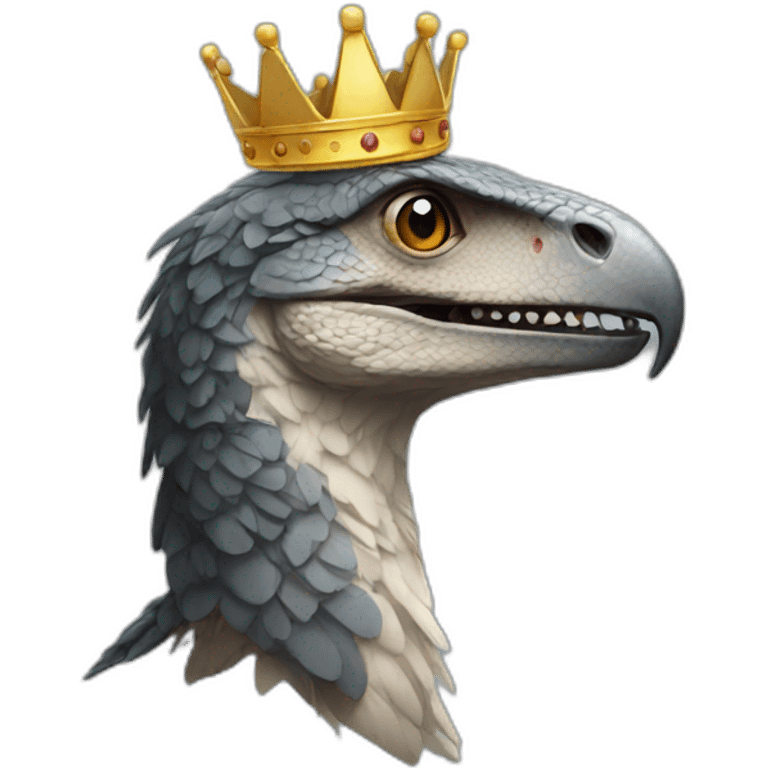 raptor with a crown emoji