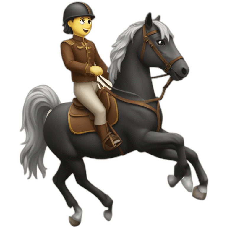 Chat sur un cheval emoji