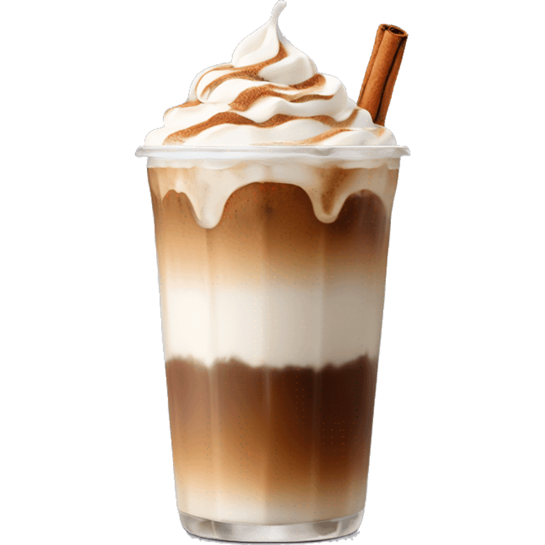 Iced coffee with cinnamon on whipped cream emoji