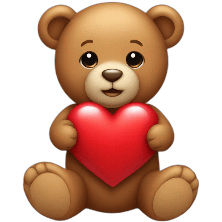 A teddy bear Holding a heart emoji