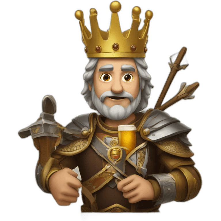 King with a beer and a crossbow emoji