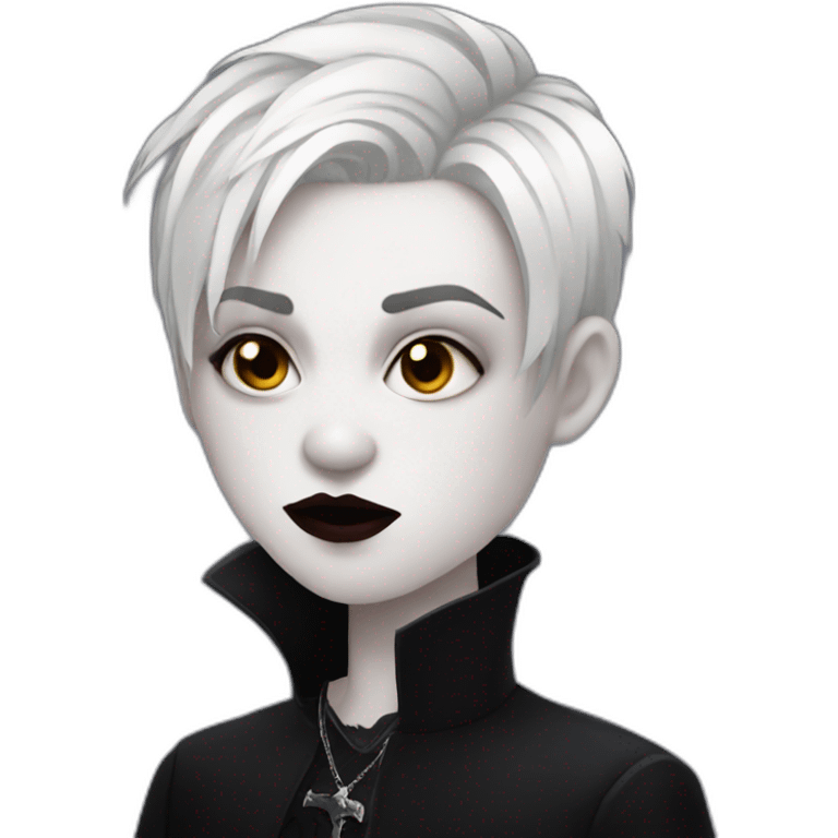 goth vampire white skin short hair emoji