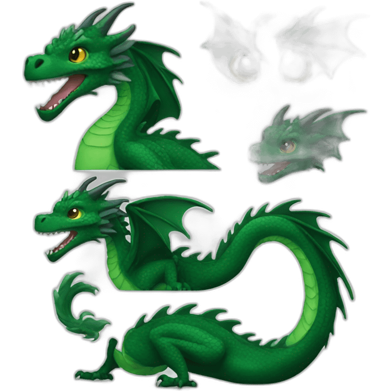 Dark green dragon emoji