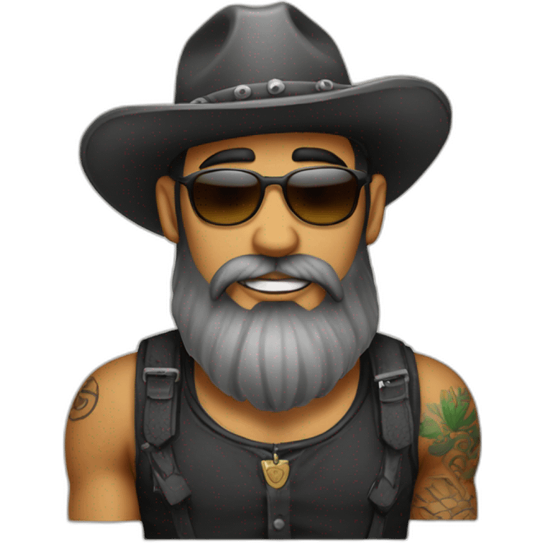 a tattooed gringo with a beard and a hat emoji