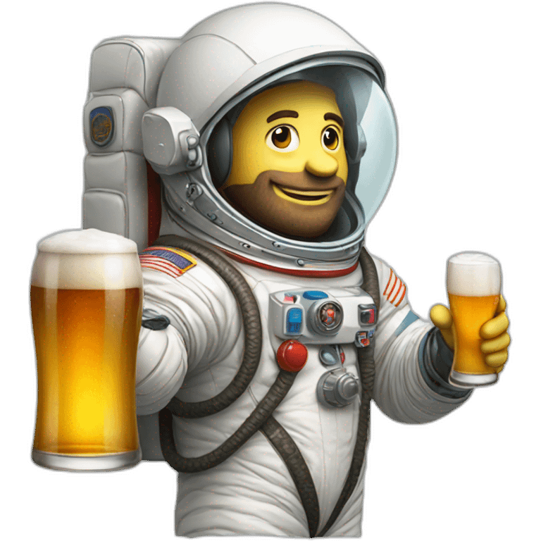 cosmonaut with beer emoji