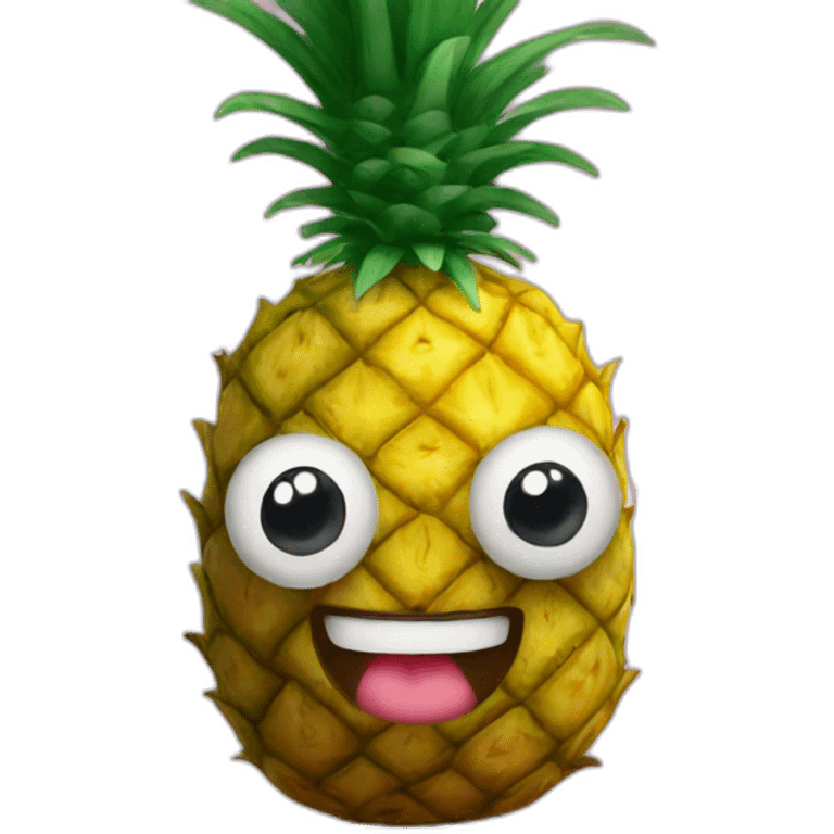 Pineapple with eyes and arms emoji