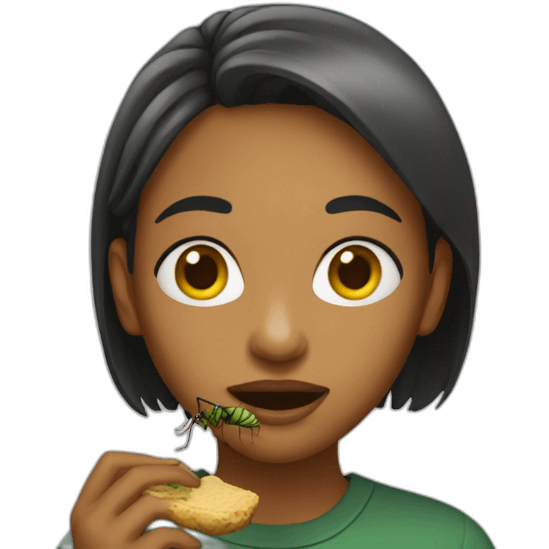 Women-eating-insect emoji