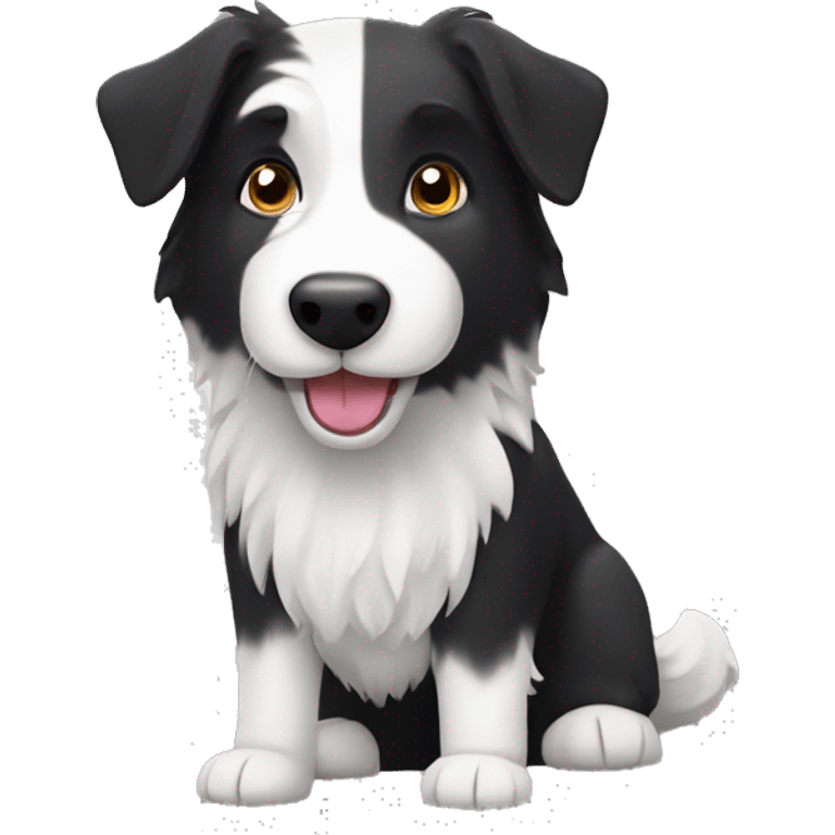 Black and white welsh sheepdog emoji