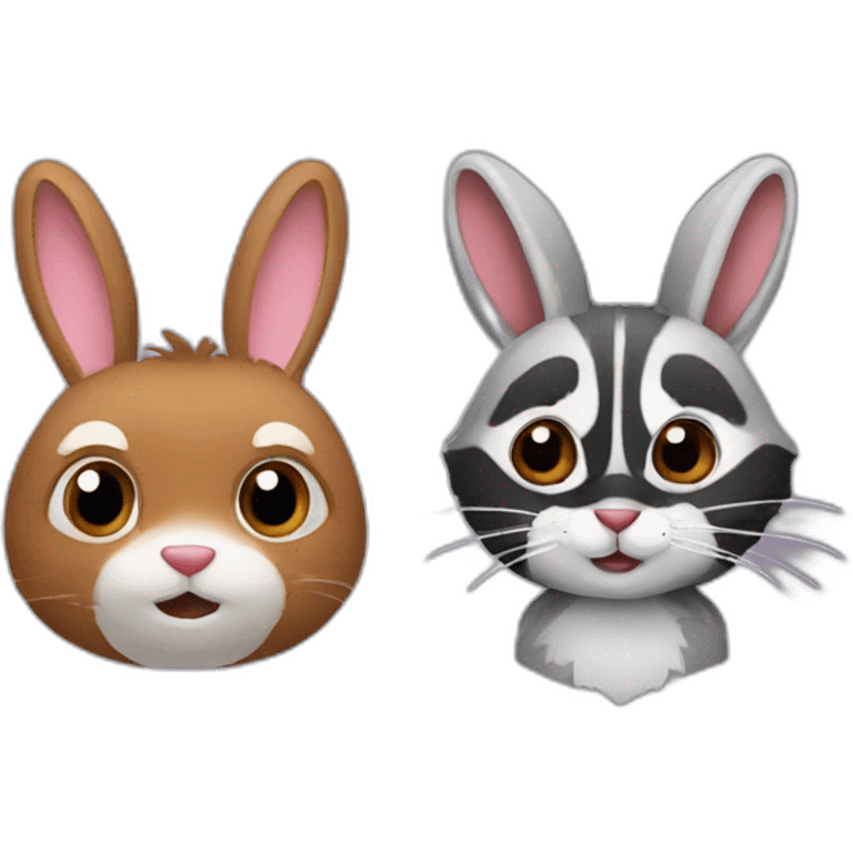 rabbit and racoon emoji