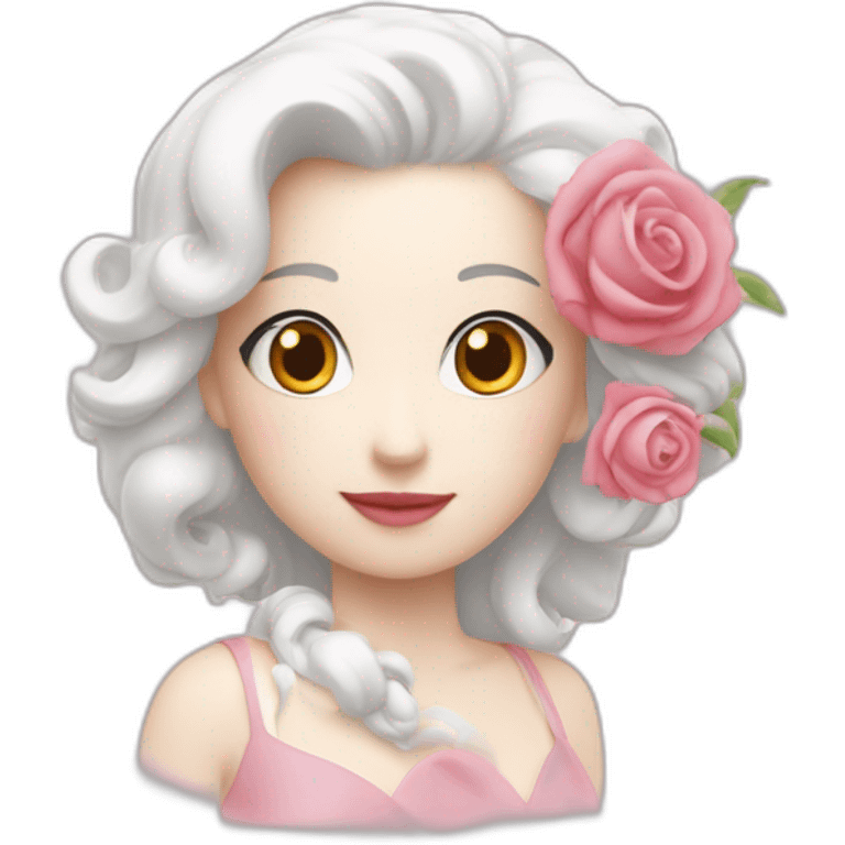 Cœur blanc et rose emoji