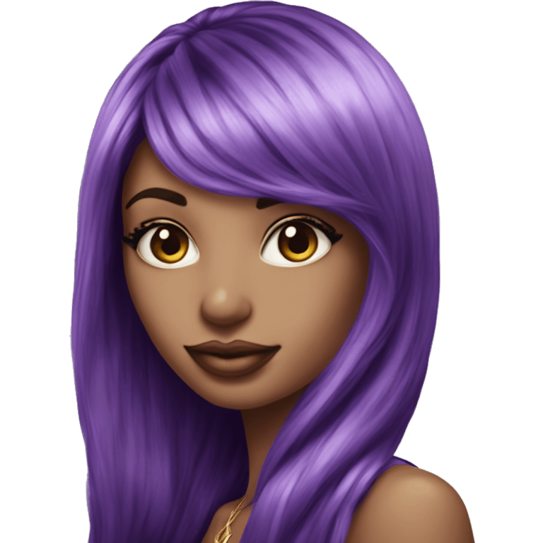 victoria secret purple hair beautiful hyperrealistic emoji