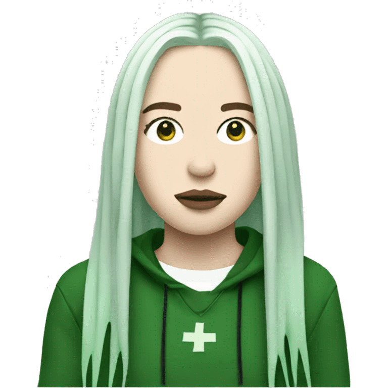 Billie eilish with Green roots  emoji