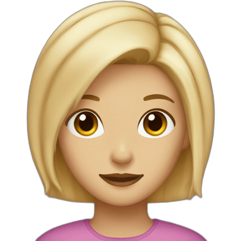 Blonde with short hair and tortoise shell cat emoji