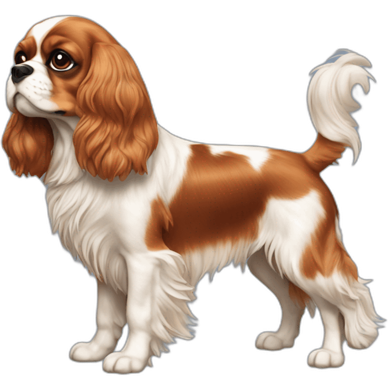 dog Cavalier King Charles Spaniel full height emoji