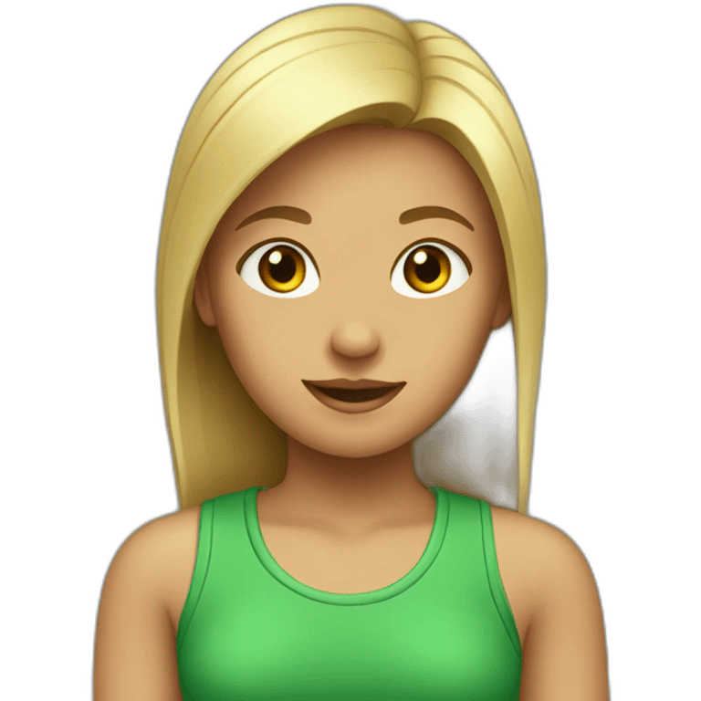 a girl in a green t-shirt emoji