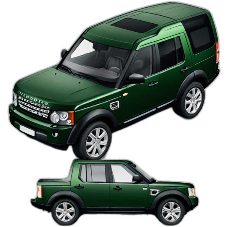 Racing green land rover Discovery 3 overland emoji