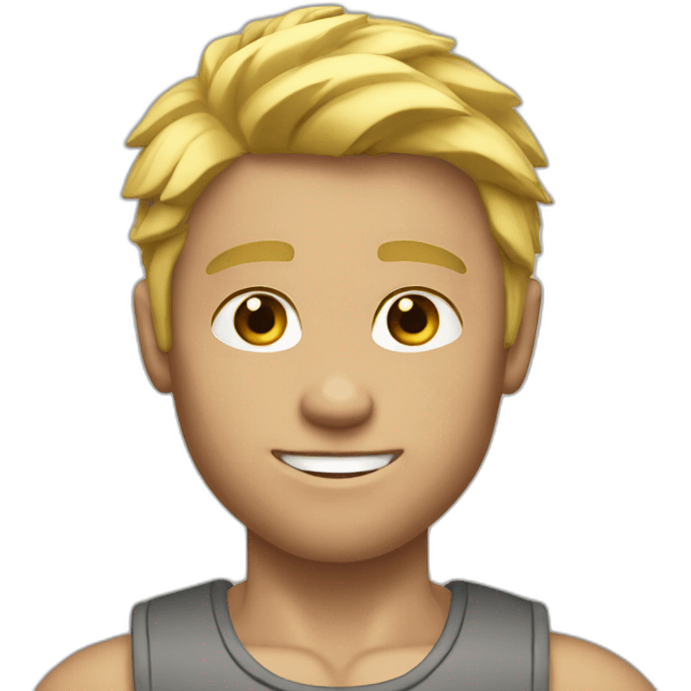 Muscular boy blond hair  emoji