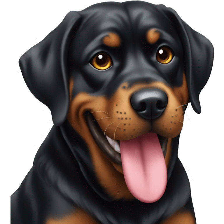 a rottweiller grabbing a treat  emoji