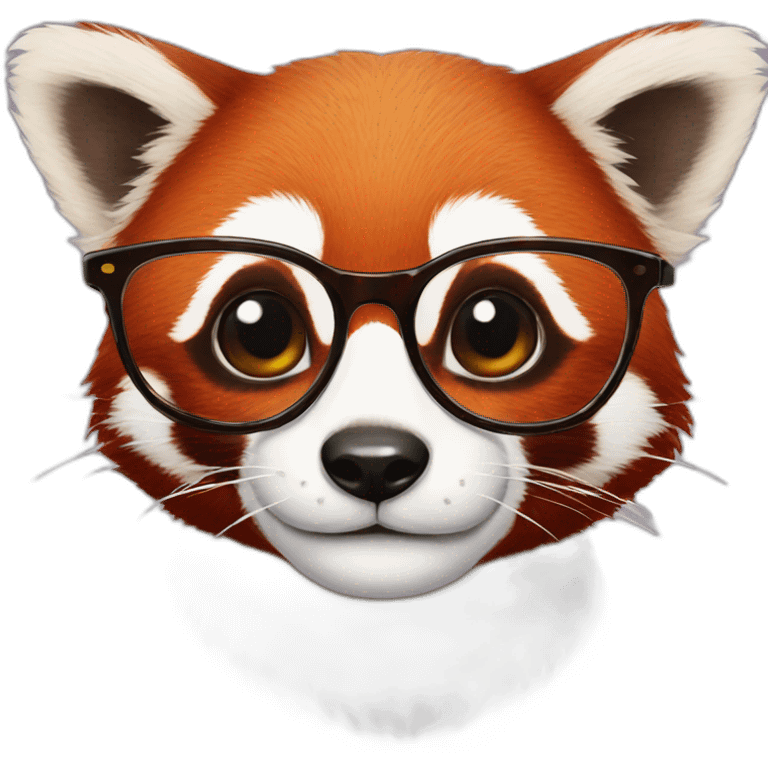 Red panda in glasses emoji