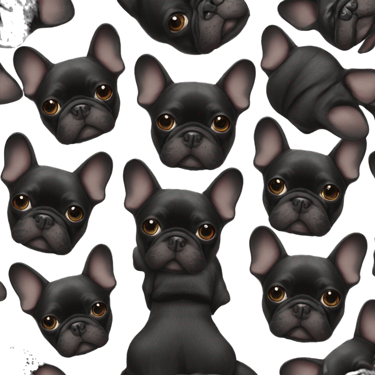 Black french bulldog emoji