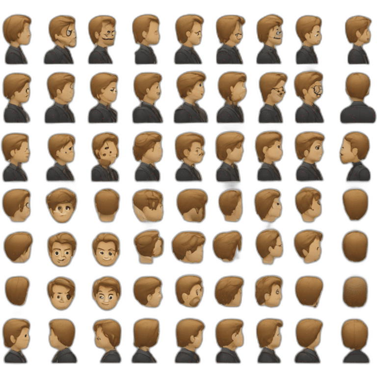 Homme aux cheveux attachés emoji