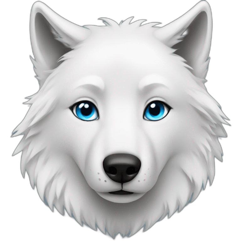 female white wolf blue eyes  emoji