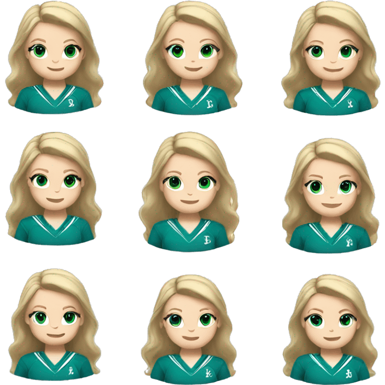 white girl in teal cheer uniform  emoji