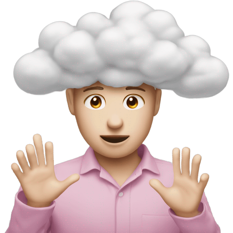 Thoughts cloud emoji with pink heats emoji