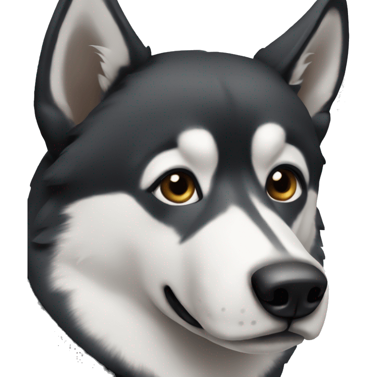 black husky with brows  emoji