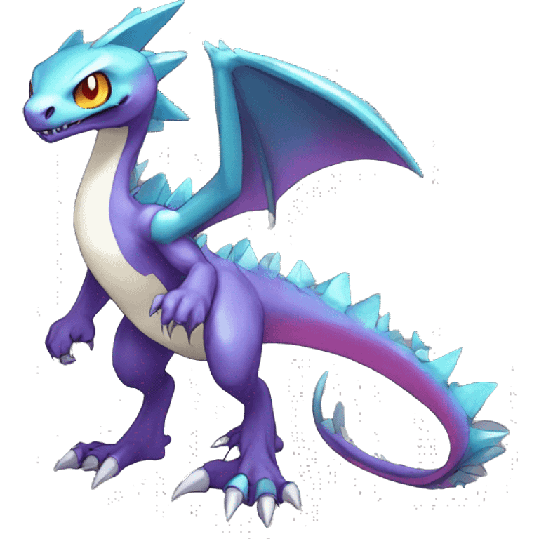  Cool Edgy Cute Shiny Colorful Digimon-Fakemon-Reptile full body emoji