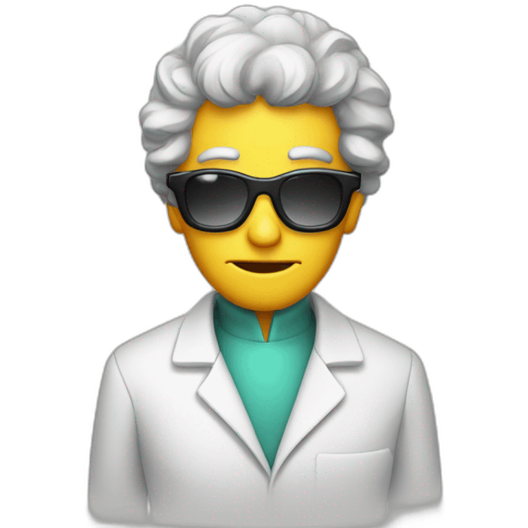 Evil scientist in lab wearing sunglasses emoji