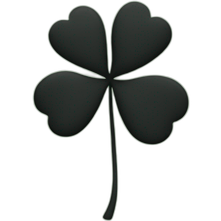 black 5 leaf clover emoji