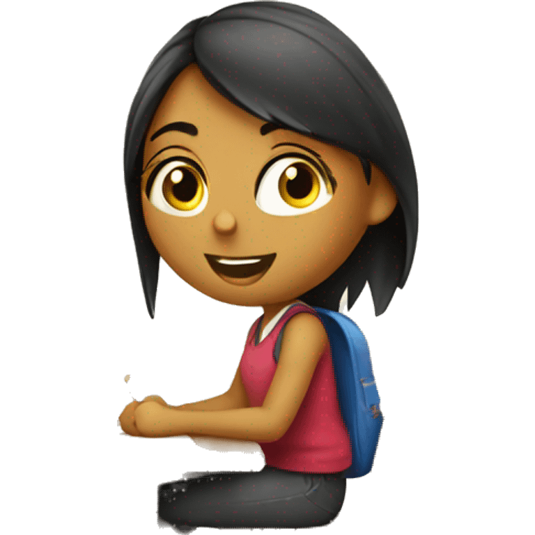 studing girl doing her homework emoji