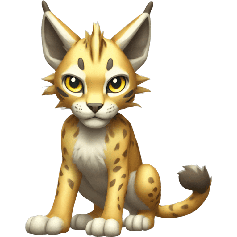 Electric-type Fakémon-Lynx full body emoji