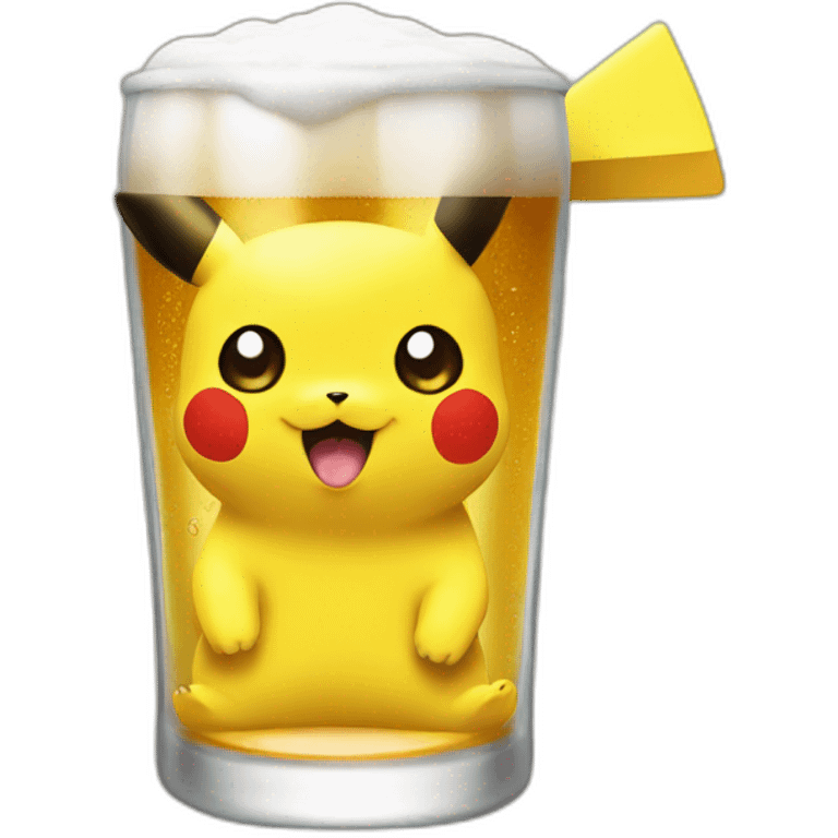 Pikachu drink beer emoji