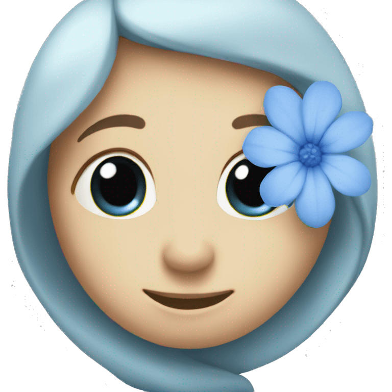 soft blue flower emoji