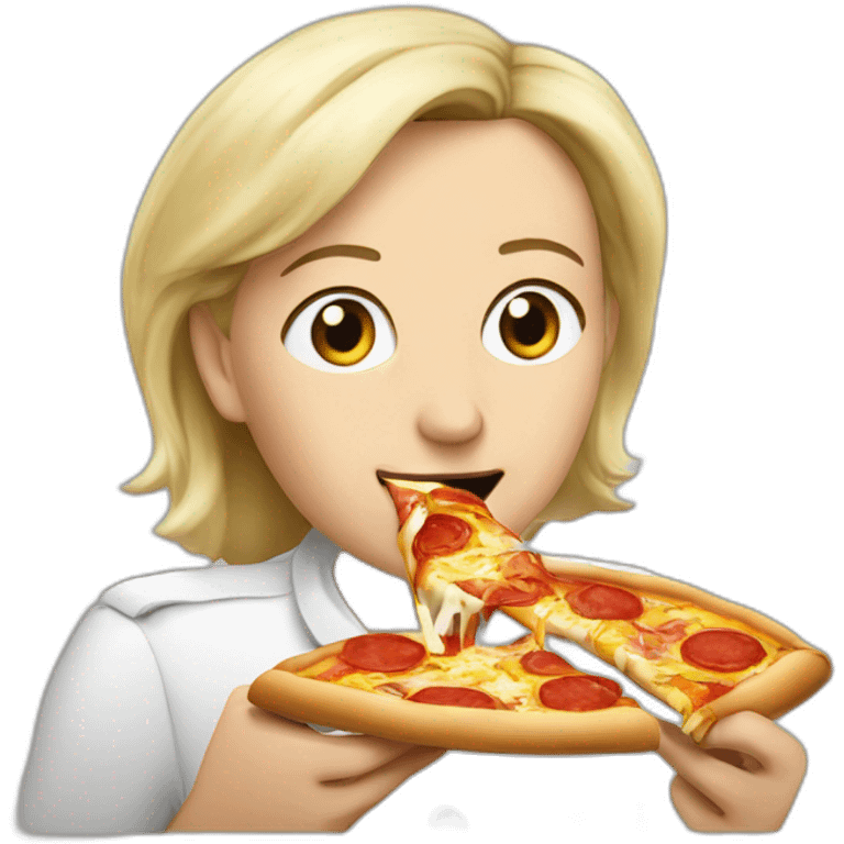 marine lepen eating pizza emoji