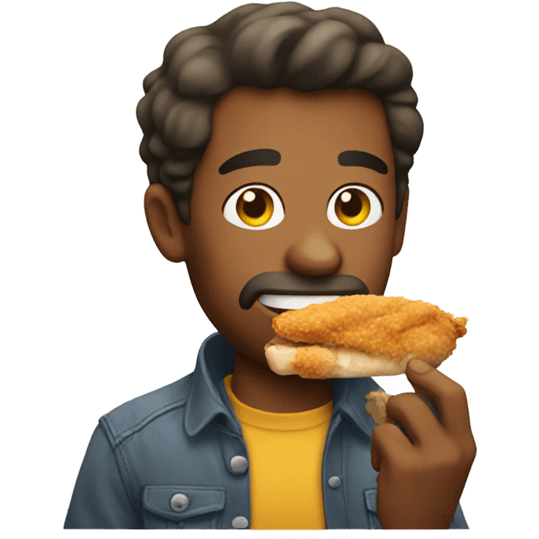 guy eating chicken emoji