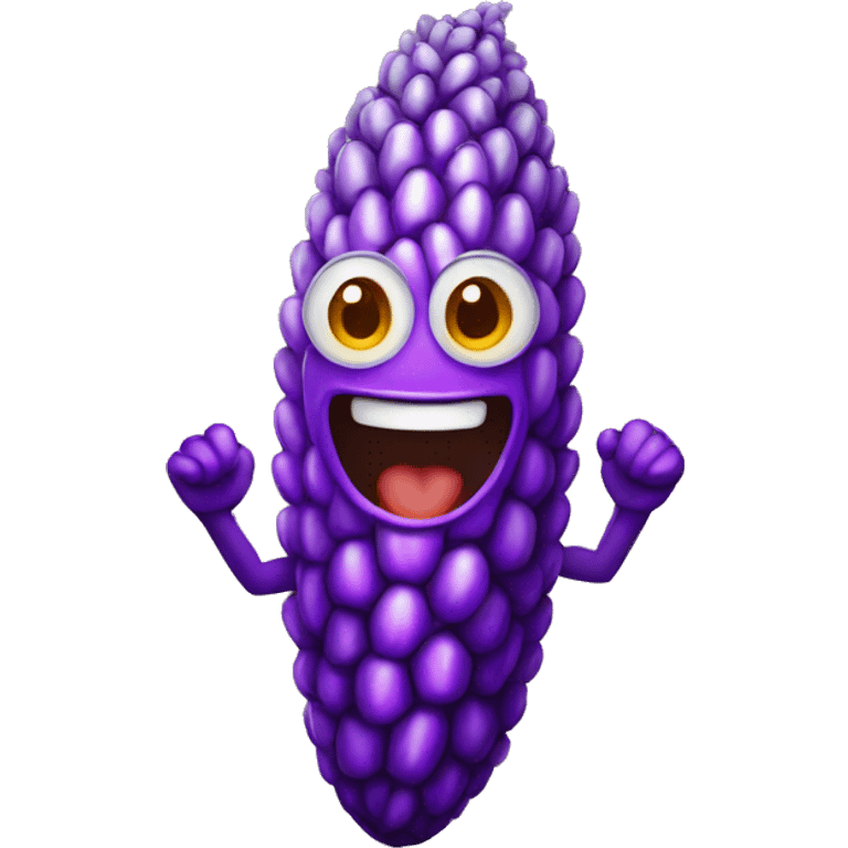 purple corn cheering emoji