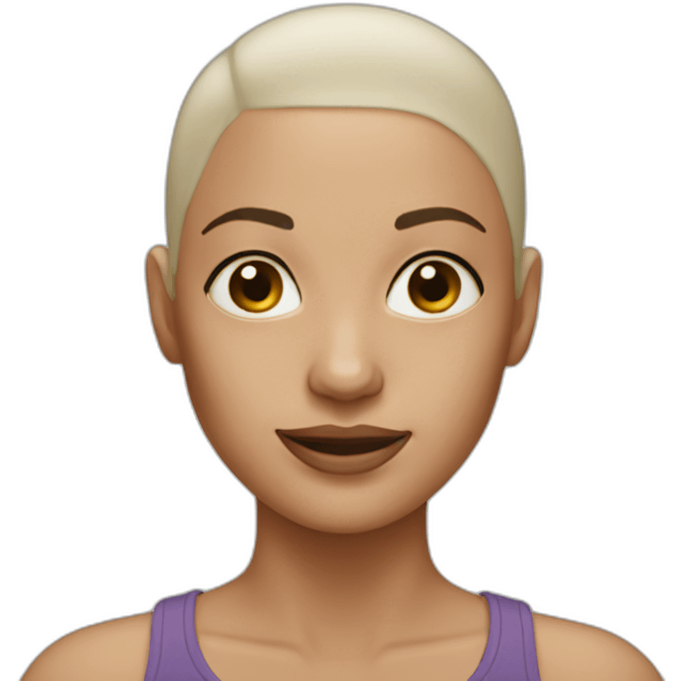 close up woman no hair emoji