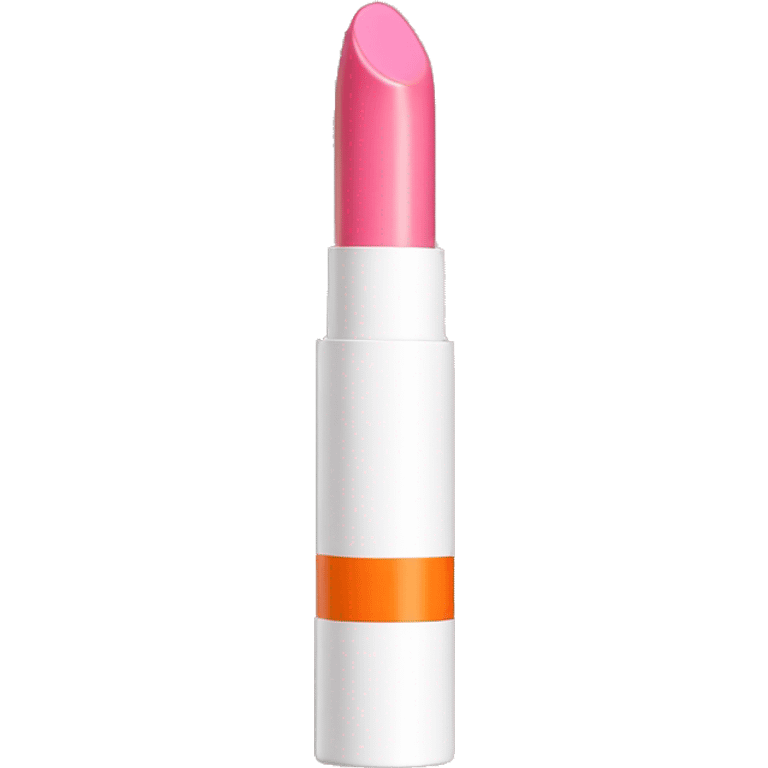 Pink lipstick tube with orange and white packaging  emoji