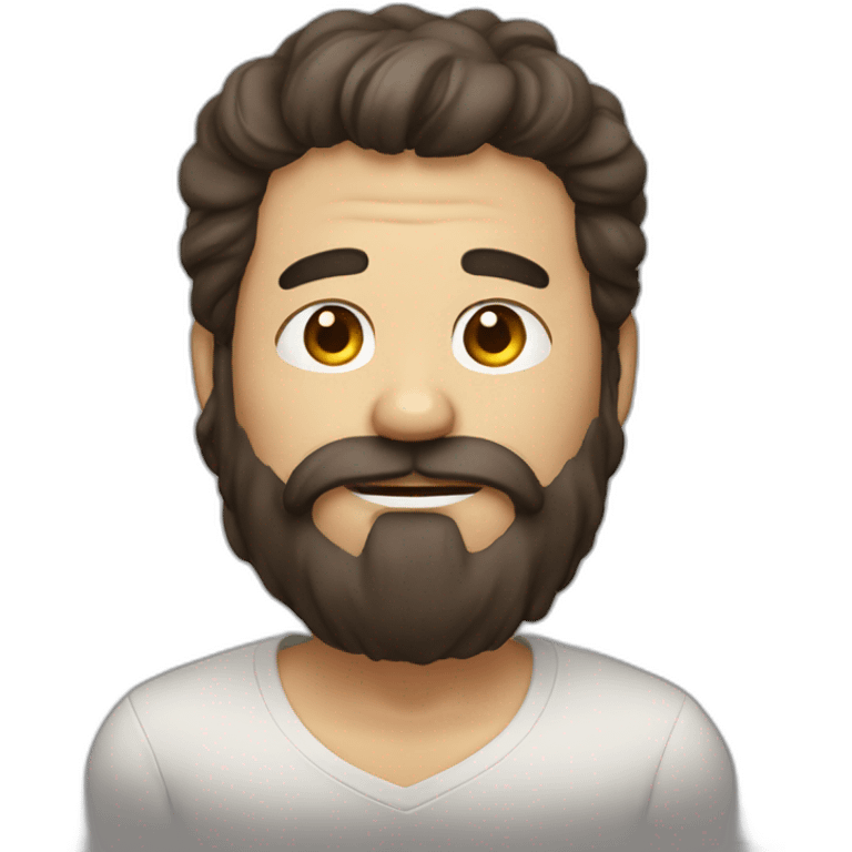 a smelly man with long dark brown hair and a beard emoji